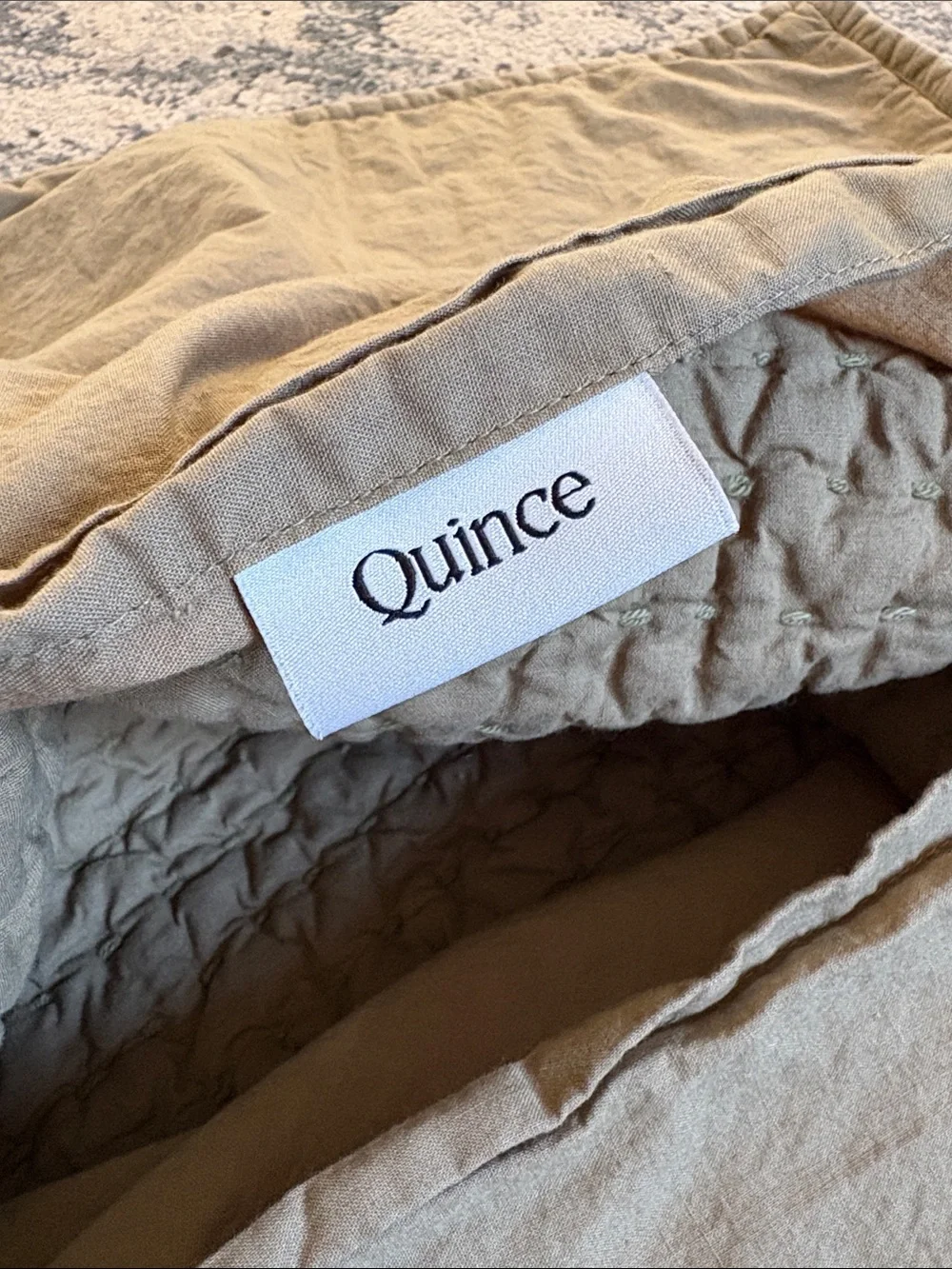 Quince Olive Quilted Bed pillow case sham